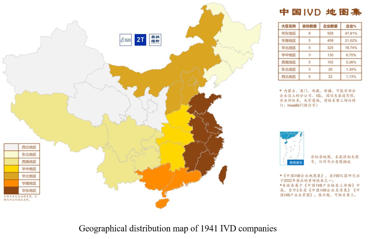 A الجغرافي نظرة عامة من الصينية IVD صناعة
